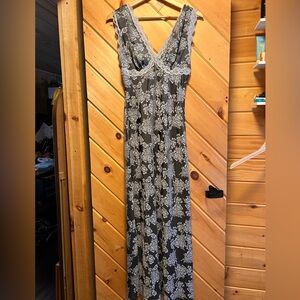 Grey Floral Maxi Dress